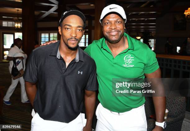 Anthony Mackie and Chris Tucker at Chris Tucker Foundation Celebrity Golf Tournament at Stone Mountain Golf Club on August 26, 2017 in Stone...