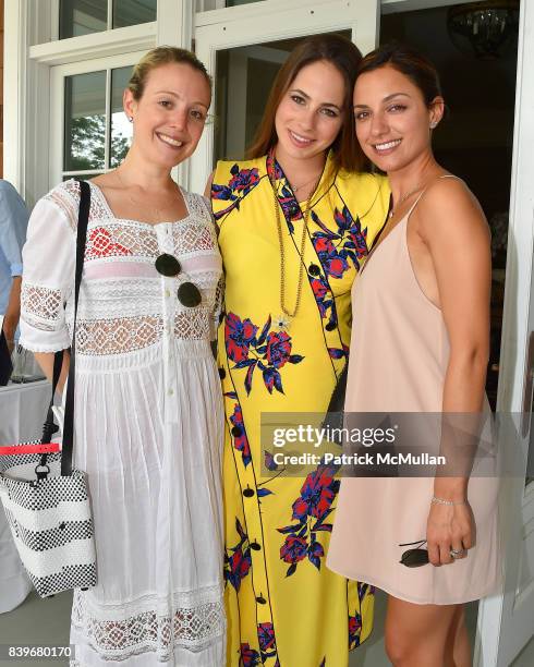 Caitlin Donovan, Clementine Goutal and Alex Welles attend Anne Hearst McInerney and Jay McInerney's celebration of Amanda Hearst and Hassan Pierre's...