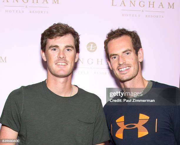 Professional tennis players Jamie Murray and Andy Murray attend US Open Weekend: to Introduce The New Roche Bobois Presidential Suite At Langham...