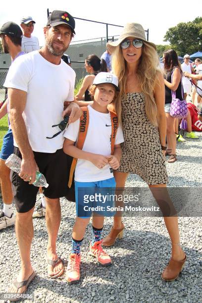 Scott Murphy, Theo Murphy, and Marci Klein attend the Third Annual Johnny Mac Tennis Project Pro Am Event at Sportime on August 26, 2017 in...