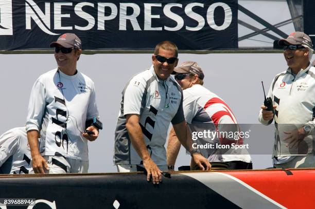 Ernesto BERTARELLI / Dean PHIPPS / Brad BUTTERWORTH - - Seance d entrainement d Alinghi et de Luna Rossa - Valence,