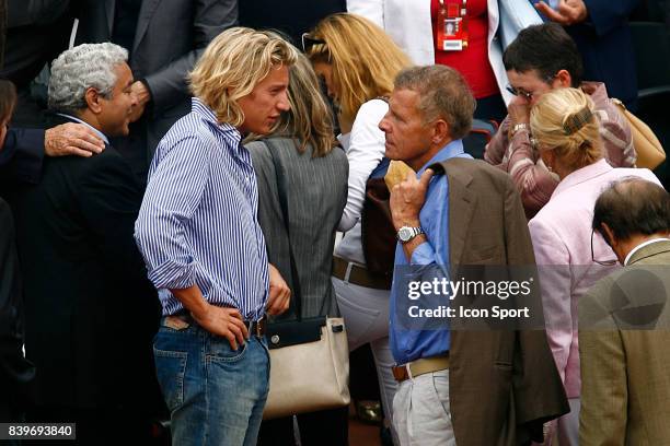 Jean SARKOZY et Patrick POIVRE D'ARVOR - Novak DJOKOVIC / Rafael NADAL - - 1/2 Finale Messieurs - Roland Garros 2007 - Jour 13 -