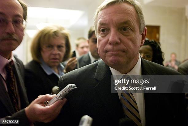 Dec. 09: Sen. Richard J.Durbin, D-Ill., answers questions on the arrest of Illinois Gov. Rod R. Blagojevich on federal corruption charges. Durbin had...