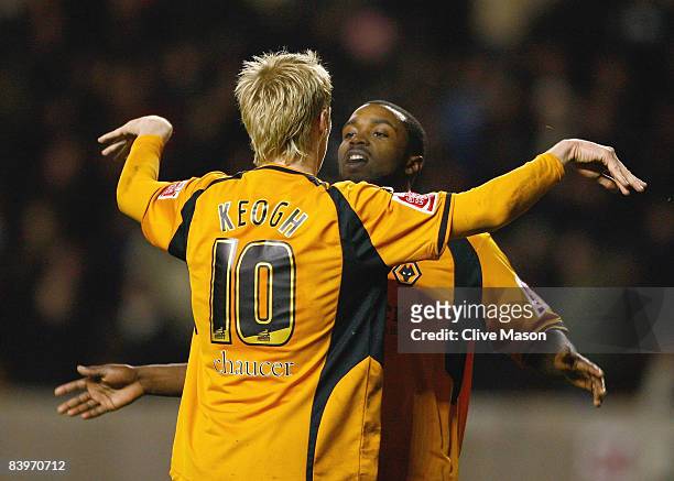 Sylvan Ebanks-Blake of Wolves celebrates a goal during the Coca-Cola Championship match between Wolverhampton Wanderers and Derby County at Molineux...