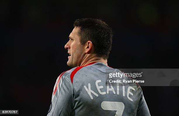 Robbie Keane of Liverpool looks on during the UEFA Champions League Group D match between PSV Eindhoven and Liverpool at the Philips Stadium on...