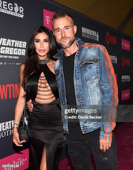 Morgan Osman and fashion designer Philipp Plein arrive on T-Mobile's ...