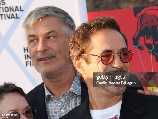 Alec Baldwin and Robert Downey Jr. Attend the Hamptons International Film Festival SummerDocs Series Screening of ICARUS on August 26, 2017 in East...