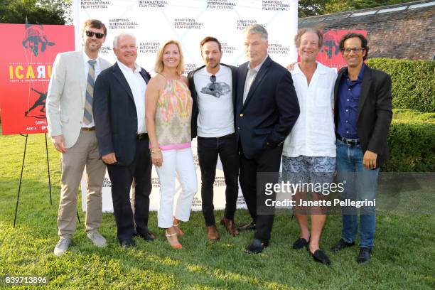 David Nugent, Jim Swartz, Anne Chaisson, Bryan Fogel, Alec Baldwin, David Fialkow and Dan Cogan attend the Hamptons International Film Festival...