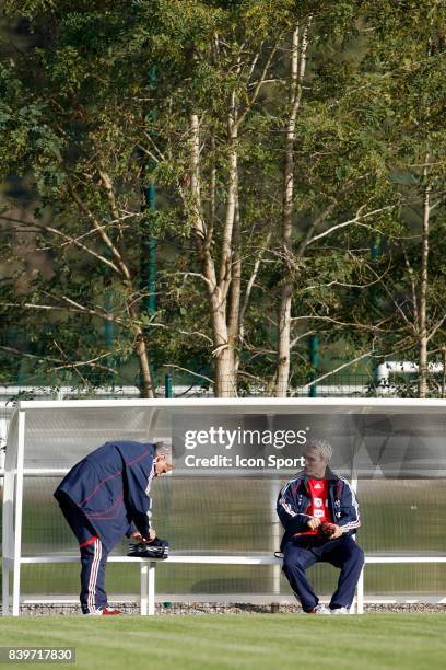 Pierre MANKOWSKI / Raymond DOMENECH - - Entrainement de l'equipe de France a Nantes,