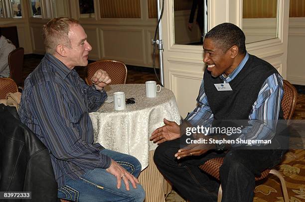 Executive Producers James Duff and Ali LeRoi attend the Hollywood Radio and Television Society Presents "The Hitmakers" at the Beverly Wilshire Hotel...