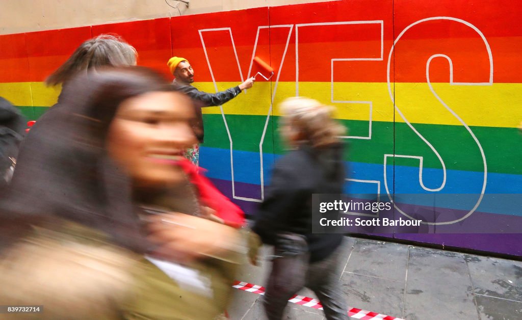 Street Artists Paint Rainbows In Melbourne In Support Of Marriage Equality