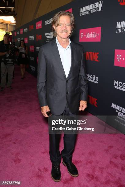 Actor William H. Macy arrives on T-Mobile's magenta carpet duirng the Showtime, WME IME and Mayweather Promotions VIP Pre-Fight Party for Mayweather...