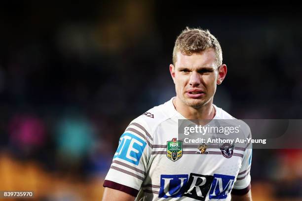 Tom Trbojevic of the Sea Eagles looks on during the round 25 NRL match between the New Zealand Warriors and the Manly Sea Eagles at Mt Smart Stadium...