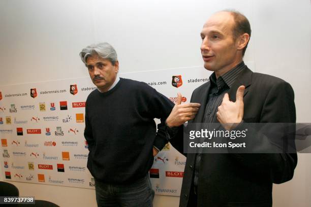 Guy LACOMBE / Pierre DREOSSI - - Conference de presse pour l arrive de Guy Lacombe au Stade Rennais,
