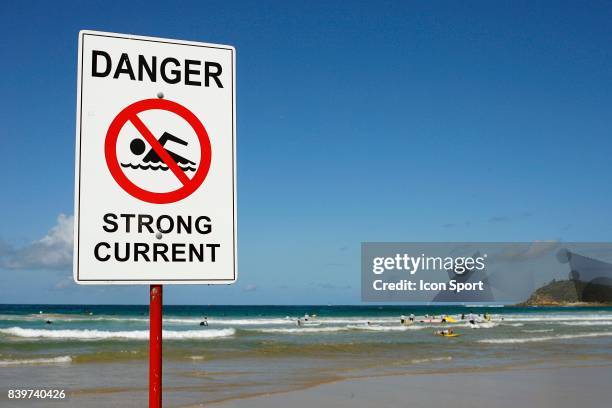 Panneau Danger courant fort - - Plage de Malny - Sydney - Australie ,