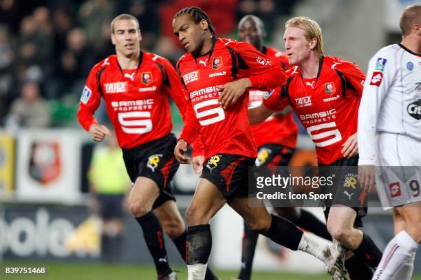 La joie de Jimmy BRIAND apres son but - - Rennes / Nice - 22eme journee de L1 - ,