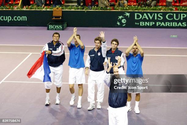 Jo Wilfried TSONGA / Mickael LLODRA / Richard GASQUET / Gilles SIMON / Arnaud CLEMENT / Guy FORGET - Double - - Roumanie / France - Coupe Davis 2008...