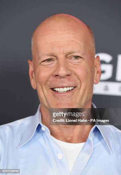 Bruce Willis attends the Floyd Mayweather Jr v Conor McGregor fight at the T-Mobile Arena, Las Vegas.