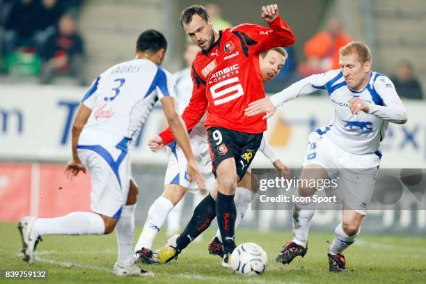 Jean Sebastien JAURES / Mickael PAGIS / Stephane GRICHTING - - Rennes - Auxerre - 24eme Journee de Ligue 1 - ,