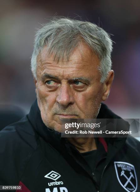 West Ham United coach Miljenko Rak during the Carabao Cup Second Round match between Cheltenham Town and West Ham United at Whaddon Road on August...