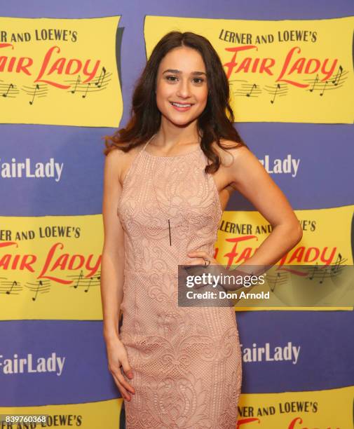 Danielle Cataznarit arrives ahead of My Fair Lady premiere at Capitol Theatre on August 27, 2017 in Sydney, Australia.