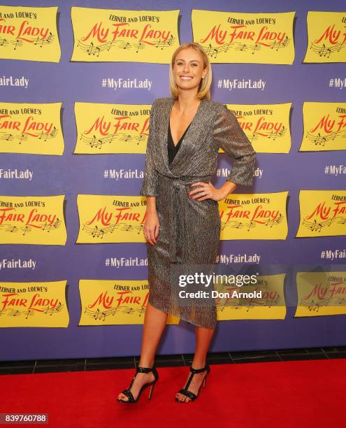 Sylvia Jeffreys arrives ahead of My Fair Lady premiere at Capitol Theatre on August 27, 2017 in Sydney, Australia.