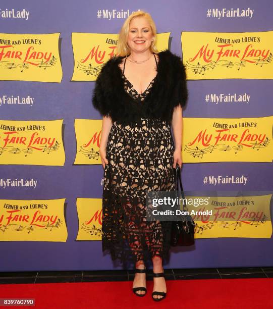 Helen Dallimore arrives ahead of My Fair Lady premiere at Capitol Theatre on August 27, 2017 in Sydney, Australia.