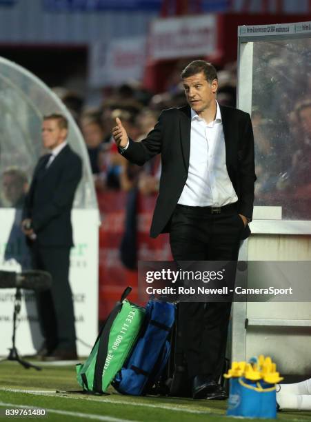 West Ham United manager Slaven Bilic during the Carabao Cup Second Round match between Cheltenham Town and West Ham United at Whaddon Road on August...