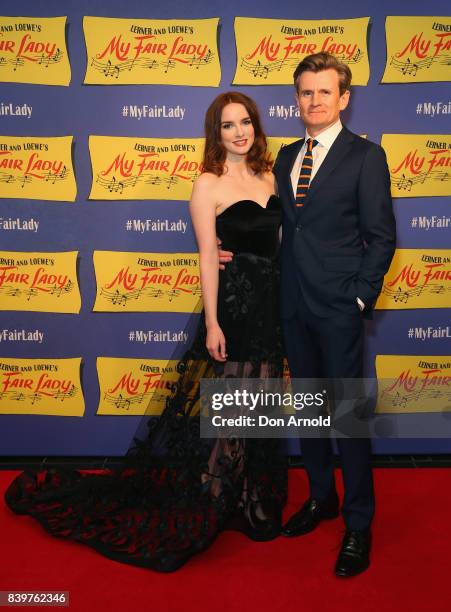 Anna O'Byrne and Charles Edwards arrive ahead of My Fair Lady premiere at Capitol Theatre on August 27, 2017 in Sydney, Australia.