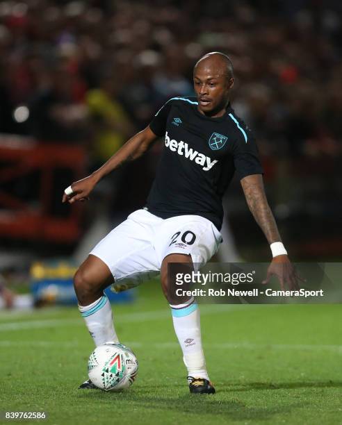 West Ham United's Andre Ayew during the Carabao Cup Second Round match between Cheltenham Town and West Ham United at Whaddon Road on August 23, 2017...