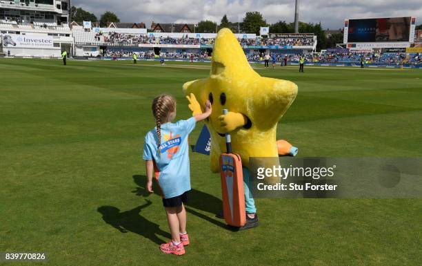 Children participate in ECB All Stars Cricket during the lunch interval during day two of the 2nd Investec Test match between England and West Indies...