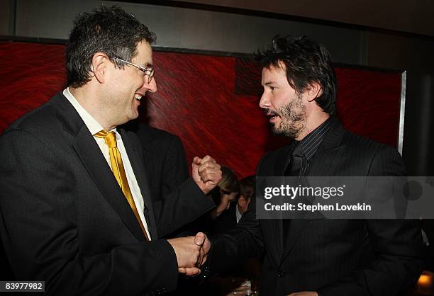 And Chairman for Fox Filmed Entertainment Tom Rothman and actor Keanu Reeves attend "The Day The Earth Stood Still" Premiere After Party at Compass...