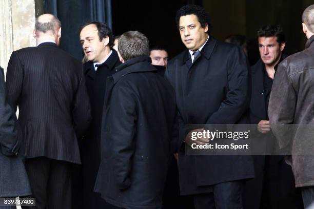 Michel PLATINI / Serge BLANCO - - Enterrement de Thierry GILARDI - Monfort l ' Amaury,