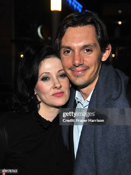 Director/writer Susan Montford and actor Lukas Haas arrive at the premiere Of Anchor Bay Entertainment's "While She Was Out" on December9, 2008 at...