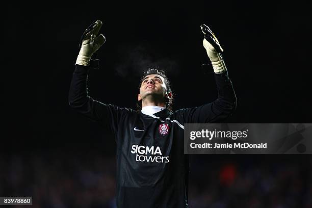 Goalkeeper Nuno Claro of CFR 1907 Cluj-Napoca during the UEFA Champions League match between Chelsea and CFR 1907 Cluj-Napoca at Stamford Bridge on...