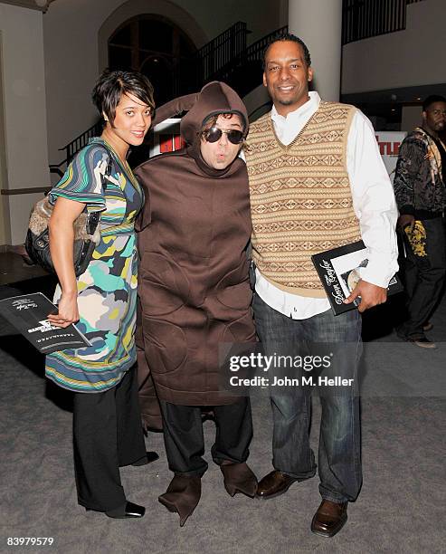 Roxanne Avent, Executive Producer "The Hustle" Chris Maldonado and Deon Taylor, Writer/Director "The Hustle", attend the screening of "The Hustle" on...