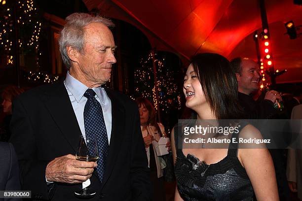 Director Clint Eastwood and actress Ahney Her attend the after party for the world premiere of Warner Bros. Pictures' "Gran Torino" held at Warner...