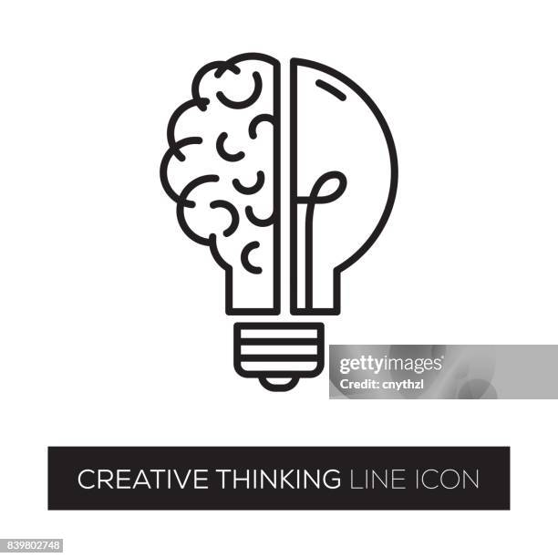 ilustraciones, imágenes clip art, dibujos animados e iconos de stock de pensamiento creativo - bombillas