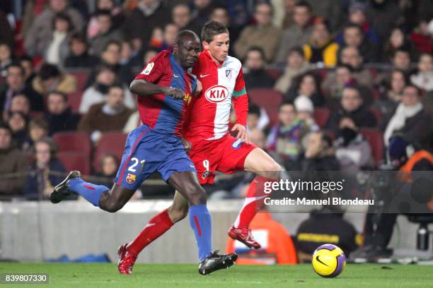 Lilian THURAM / Fernando TORRES - FC Barcelone / Atletico Madrid - - 16eme Journee de Liga ,