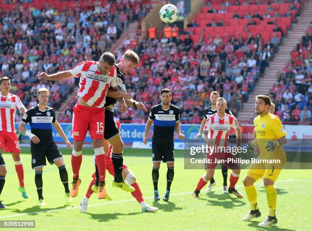 Brian Behrendt of Arminia Bielefeld, Marc Torrejon of 1 FC Union Berlin, Fabian Klos, Stephan Salger of Arminia Bielefeld, Sebastian Polter of 1.FC...