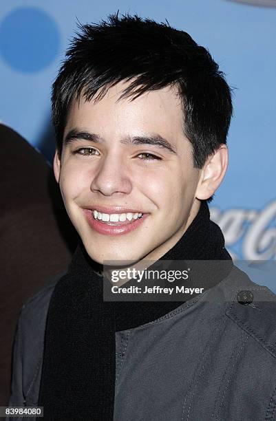 American Idol contestant David Archuleta attends the American Idol Top 12 Party at the Pacific Design Center on March 6, 2008 in West Hollywood,...