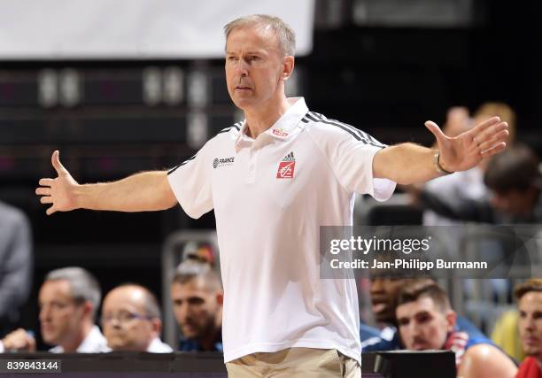 Coach Vincent Collet of Team Frankreich during the game between Germany and France on august 27, 2017 in Berlin, Germany.