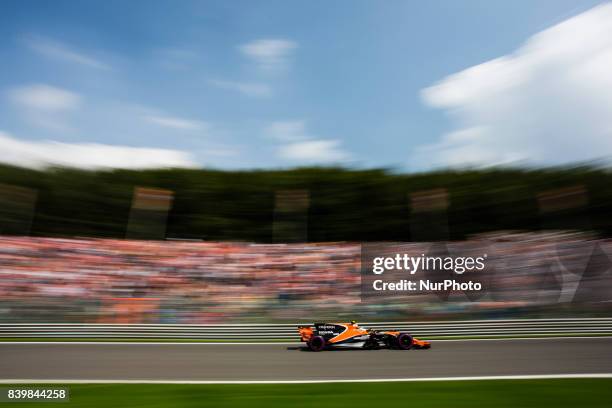 Stoffel from Belgium of McLaren Honda during the Formula One Belgian Grand Prix at Circuit de Spa-Francorchamps on August 27, 2017 in Spa, Belgium.