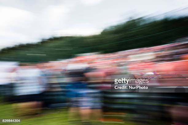 Daniil from Russia of team Toro Rosso during the Formula One Belgian Grand Prix at Circuit de Spa-Francorchamps on August 27, 2017 in Spa, Belgium.