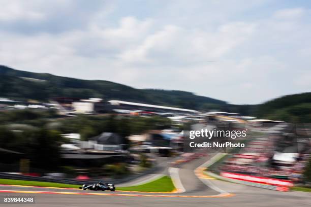 Lewis from Great Britain of team Mercedes GP during the Formula One Belgian Grand Prix at Circuit de Spa-Francorchamps on August 27, 2017 in Spa,...