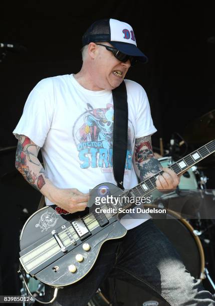 Singer Dave Smalley of the band's Down by Law, Dag Nasty and All performs onstage during the Its Not Dead 2 Festival at Glen Helen Amphitheatre on...
