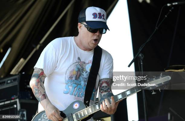 Singer Dave Smalley of the band's Down by Law, Dag Nasty and All performs onstage during the Its Not Dead 2 Festival at Glen Helen Amphitheatre on...