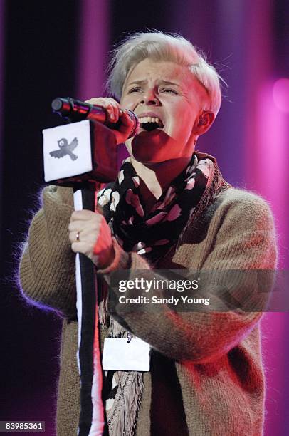 Robyn rehearsing for The Nobel Peace Prize Concert 2008 - Rehearsals Day 2 at the Oslo Spektrum on December 10, 2008 in Oslo, Norway.