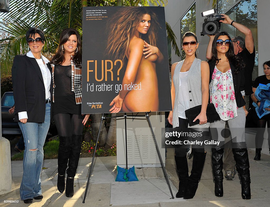 Khloe Kardashian Unveils Her PETA "Fur? I'd Rather Go Naked" Billboard