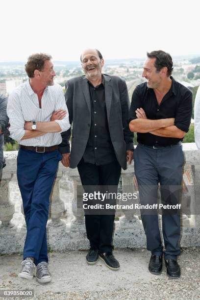 Actors of the movie "Le sens de la fete", Jean-Paul Rouve, Jean-Pierre Bacri and Gilles Lellouche attend the 10th Angouleme French-Speaking Film...